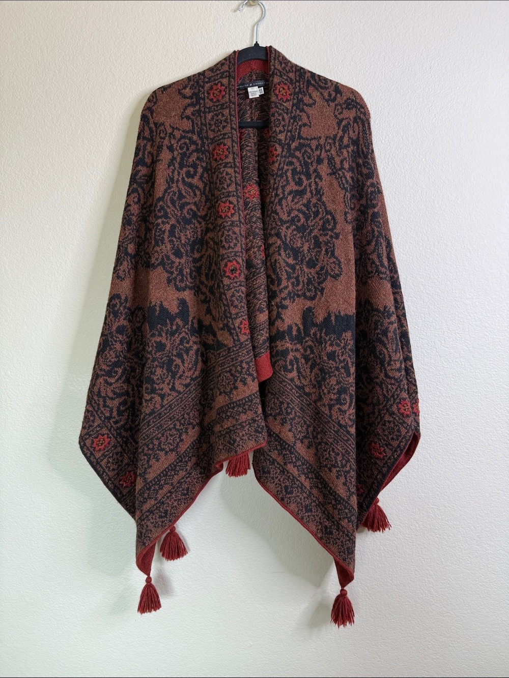 Peruvian Connection Ruana tassel alpaca shawl